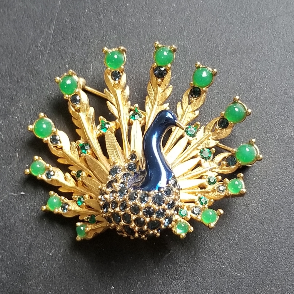 Vintage 1960's PEACOCK PIN